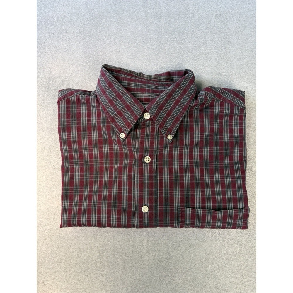 Brooks Brothers Long Sleeve‎ Button Shirt Red Graph Check Mens Large